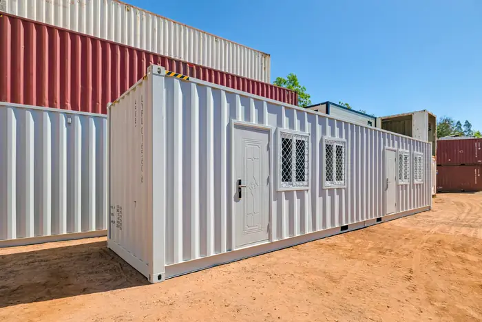 40ft two-bedroom container home finished in the yard before delivery
