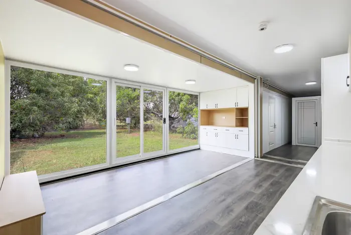 Open-plan living inside the 40ft Containerised Slide Out Home
