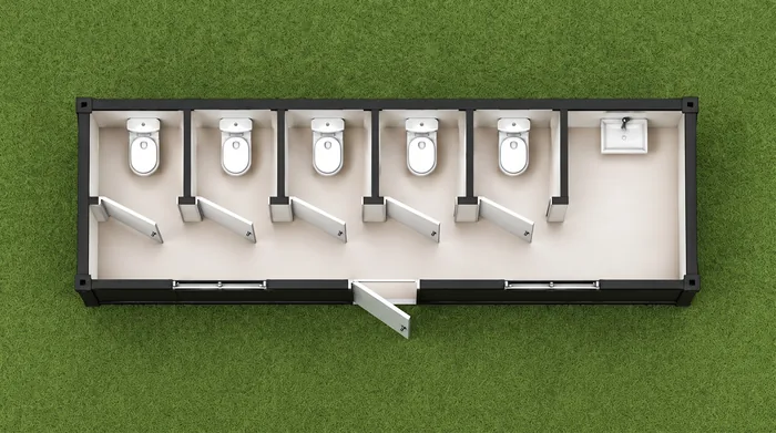 20ft 5 Toilet Block, 3D render 3
