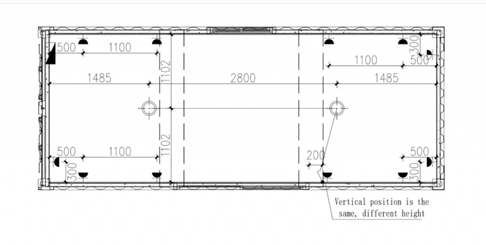 20ft Premium Site Office floor plan and elevations, drawing 1