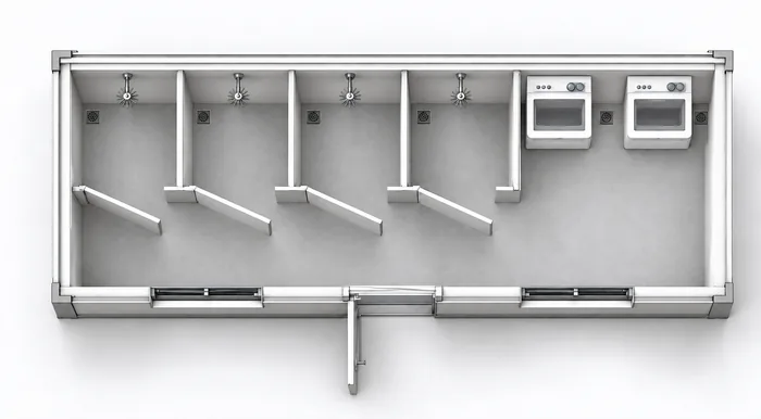 20ft Shower Block, 3D render 2
