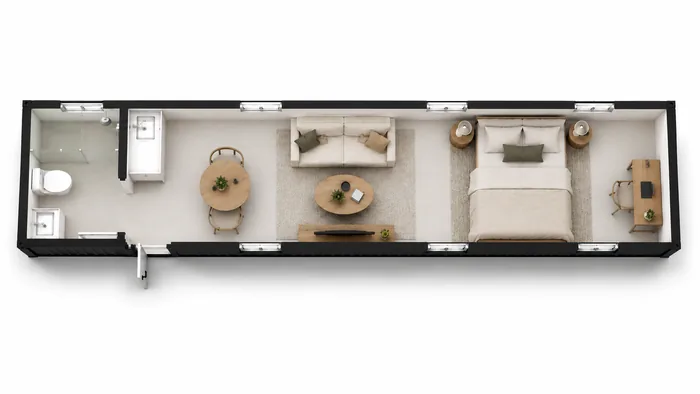 40ft Open Plan Class 1A, 3D render 6