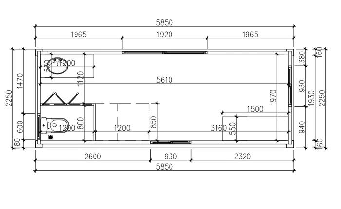 The Salon & Beauty Parlor floor plan and elevations, drawing 1